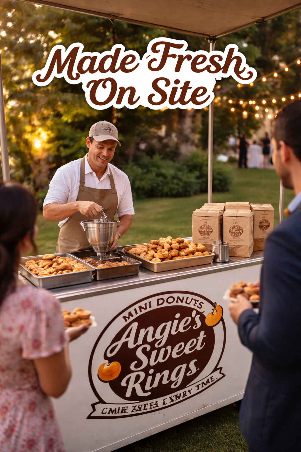 Man serving donuts at event